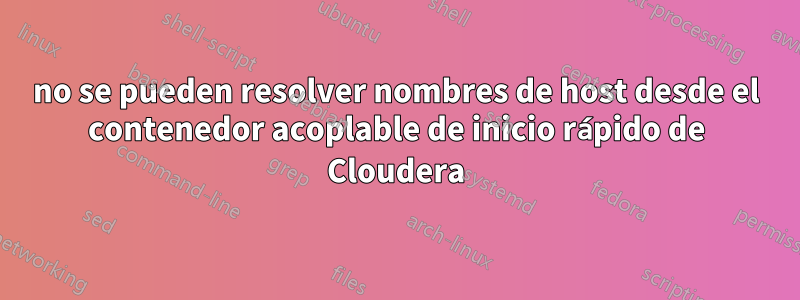 no se pueden resolver nombres de host desde el contenedor acoplable de inicio rápido de Cloudera