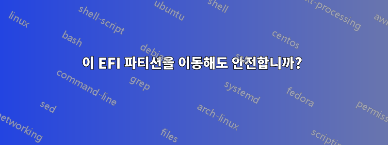 이 EFI 파티션을 이동해도 안전합니까?