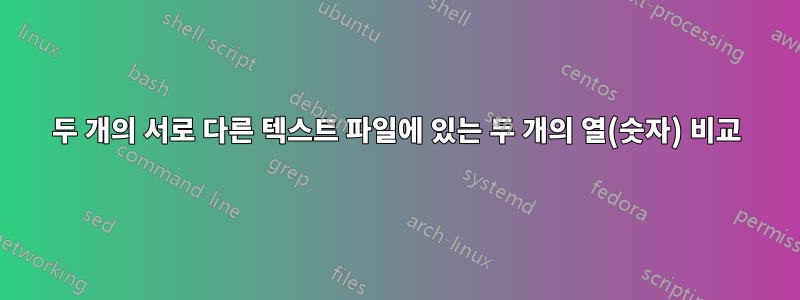 두 개의 서로 다른 텍스트 파일에 있는 두 개의 열(숫자) 비교