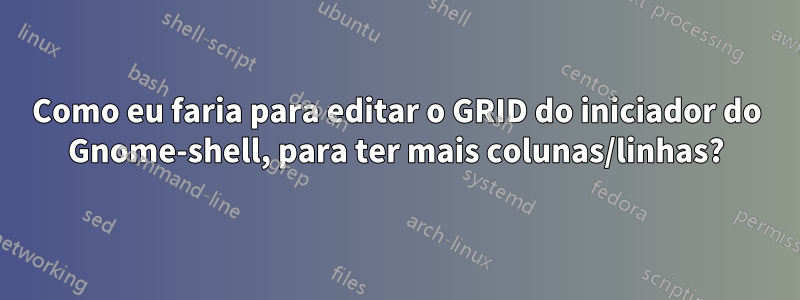 Como eu faria para editar o GRID do iniciador do Gnome-shell, para ter mais colunas/linhas?