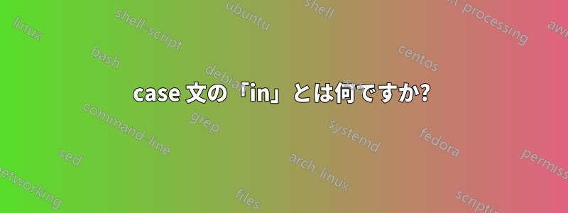 case 文の「in」とは何ですか?