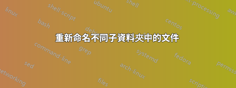 重新命名不同子資料夾中的文件
