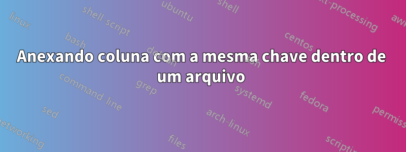 Anexando coluna com a mesma chave dentro de um arquivo