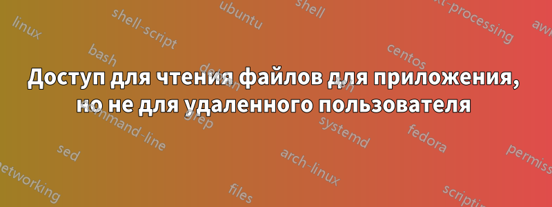 Доступ для чтения файлов для приложения, но не для удаленного пользователя