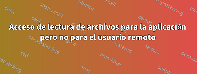 Acceso de lectura de archivos para la aplicación pero no para el usuario remoto