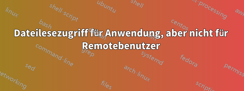 Dateilesezugriff für Anwendung, aber nicht für Remotebenutzer