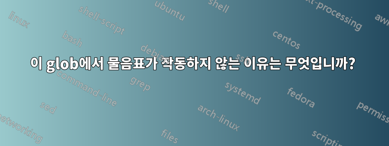 이 glob에서 물음표가 작동하지 않는 이유는 무엇입니까?