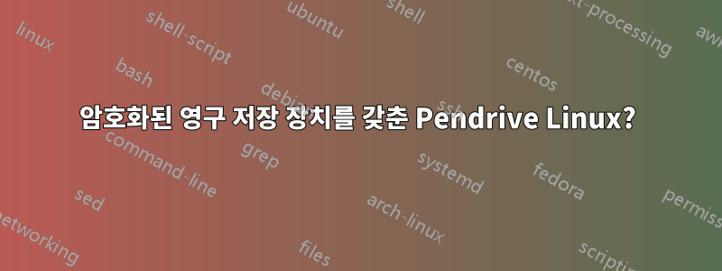 암호화된 영구 저장 장치를 갖춘 Pendrive Linux?