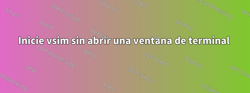 Inicie vsim sin abrir una ventana de terminal