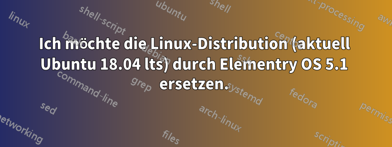 Ich möchte die Linux-Distribution (aktuell Ubuntu 18.04 lts) durch Elementry OS 5.1 ersetzen.