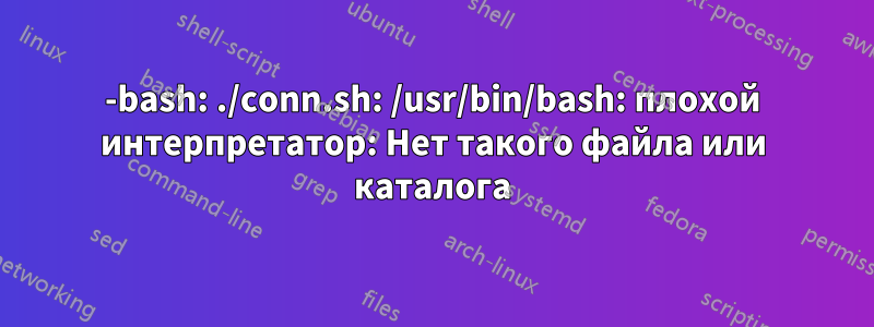 -bash: ./conn.sh: /usr/bin/bash: плохой интерпретатор: Нет такого файла или каталога