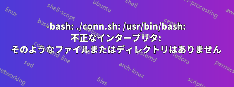 -bash: ./conn.sh: /usr/bin/bash: 不正なインタープリタ: そのようなファイルまたはディレクトリはありません