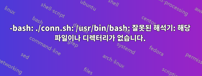 -bash: ./conn.sh: /usr/bin/bash: 잘못된 해석기: 해당 파일이나 디렉터리가 없습니다.
