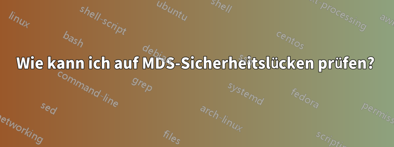 Wie kann ich auf MDS-Sicherheitslücken prüfen?