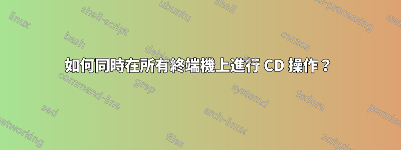 如何同時在所有終端機上進行 CD 操作？