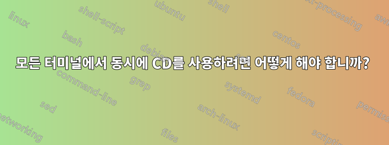 모든 터미널에서 동시에 CD를 사용하려면 어떻게 해야 합니까?