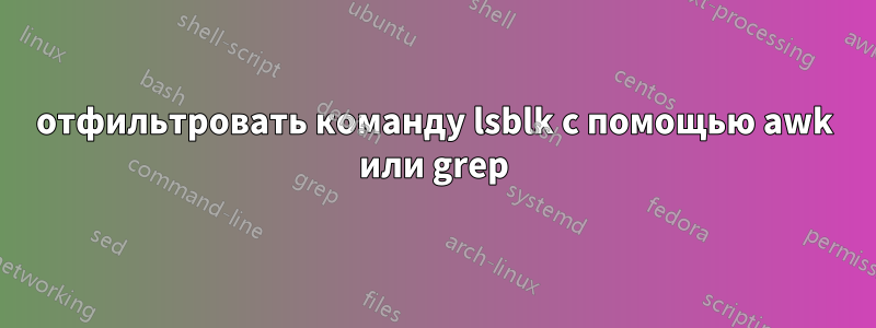 отфильтровать команду lsblk с помощью awk или grep