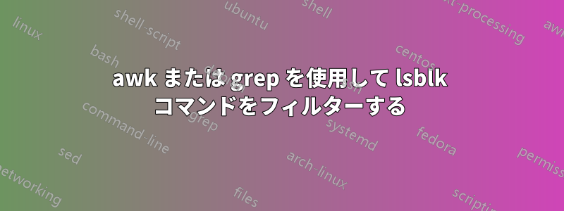 awk または grep を使用して lsblk コマンドをフィルターする