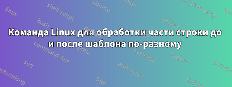 Команда Linux для обработки части строки до и после шаблона по-разному