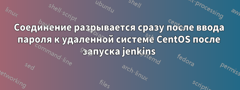 Соединение разрывается сразу после ввода пароля к удаленной системе CentOS после запуска jenkins