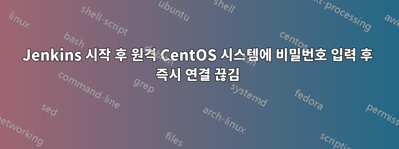 Jenkins 시작 후 원격 CentOS 시스템에 비밀번호 입력 후 즉시 연결 끊김