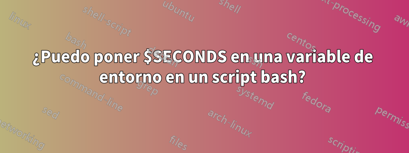 ¿Puedo poner $SECONDS en una variable de entorno en un script bash?