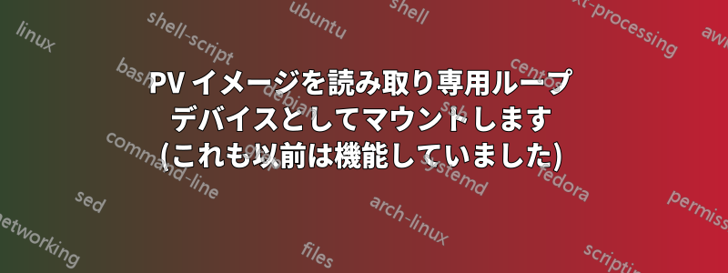 PV イメージを読み取り専用ループ デバイスとしてマウントします (これも以前は機能していました)