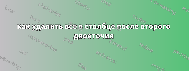 как удалить все в столбце после второго двоеточия