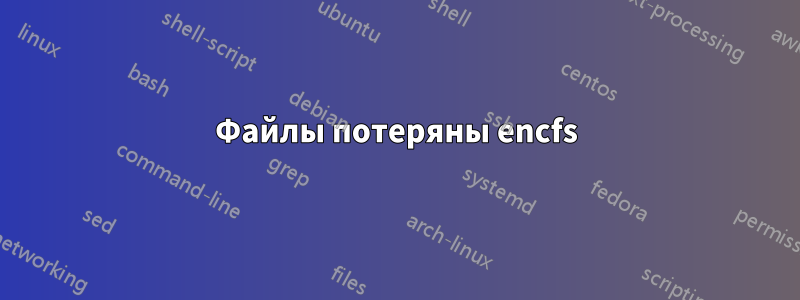 Файлы потеряны encfs