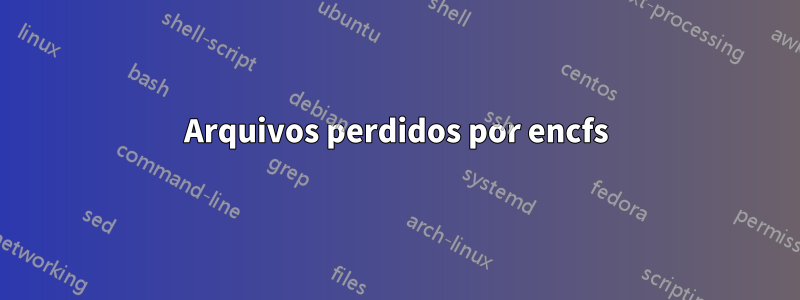 Arquivos perdidos por encfs