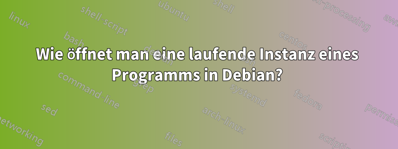 Wie öffnet man eine laufende Instanz eines Programms in Debian?