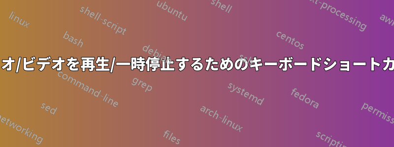バックグラウンドで実行されているオーディオ/ビデオを再生/一時停止するためのキーボードショートカットを作成するにはどうすればよいですか?
