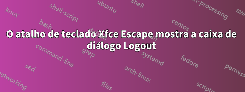 O atalho de teclado Xfce Escape mostra a caixa de diálogo Logout