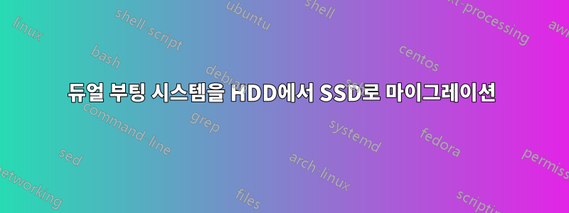 듀얼 부팅 시스템을 HDD에서 SSD로 마이그레이션