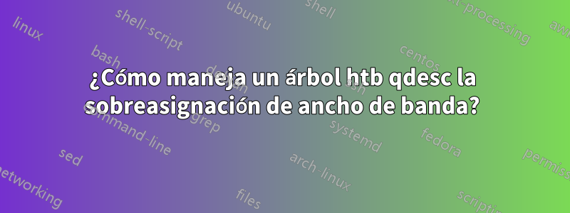 ¿Cómo maneja un árbol htb qdesc la sobreasignación de ancho de banda?