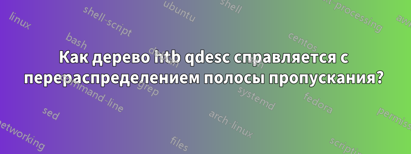 Как дерево htb qdesc справляется с перераспределением полосы пропускания?