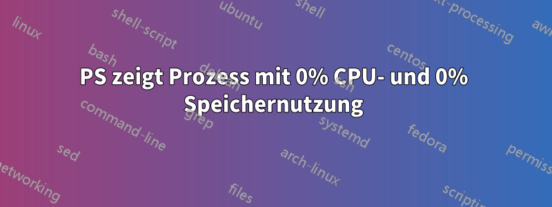 PS zeigt Prozess mit 0% CPU- und 0% Speichernutzung