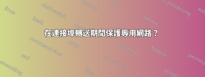 在連接埠轉送期間保護專用網路？
