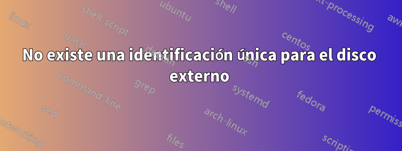 No existe una identificación única para el disco externo
