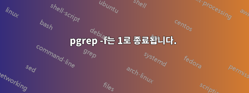 pgrep -f는 1로 종료됩니다.