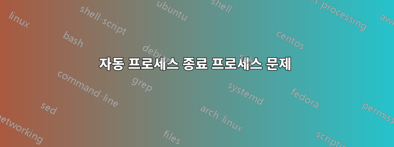 자동 프로세스 종료 프로세스 문제