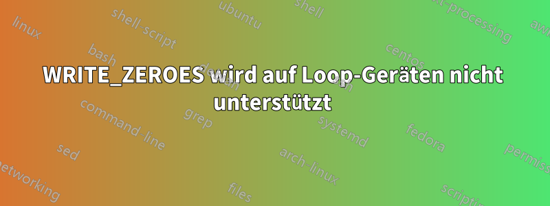 WRITE_ZEROES wird auf Loop-Geräten nicht unterstützt