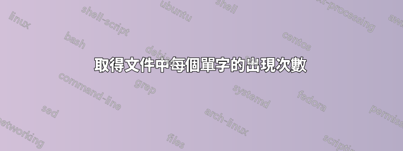 取得文件中每個單字的出現次數