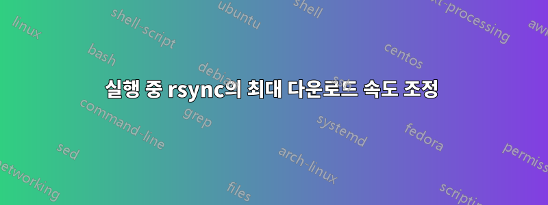 실행 중 rsync의 최대 다운로드 속도 조정