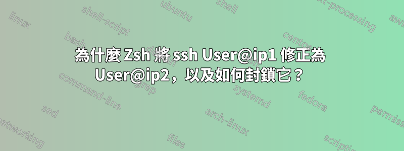 為什麼 Zsh 將 ssh User@ip1 修正為 User@ip2，以及如何封鎖它？