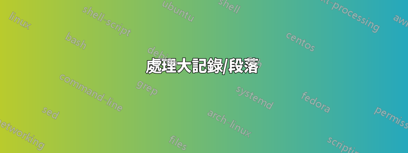 處理大記錄/段落