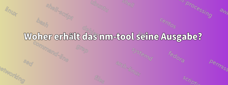 Woher erhält das nm-tool seine Ausgabe?