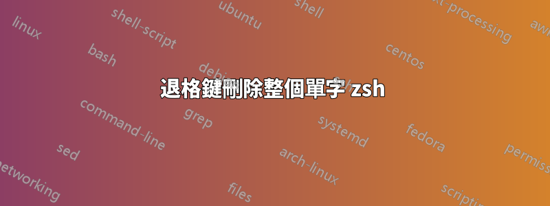 退格鍵刪除整個單字 zsh