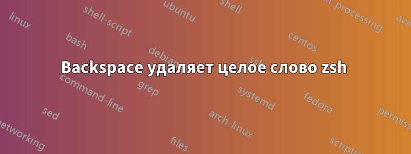 Backspace удаляет целое слово zsh