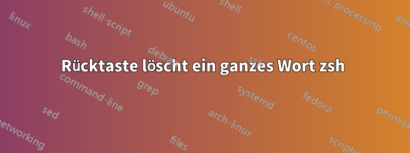 Rücktaste löscht ein ganzes Wort zsh